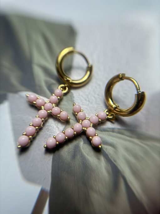 Orecchini Cross rosa