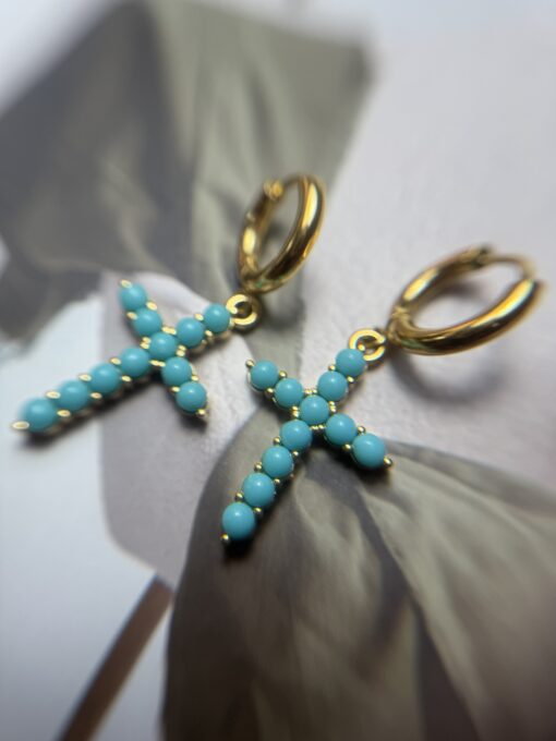 Orecchini Cross turchese